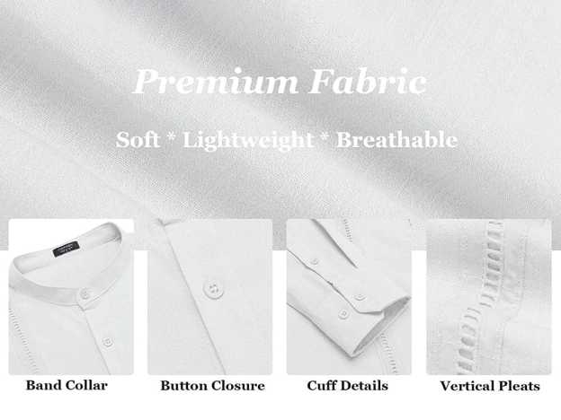 Men's Trendy Embroidered Guayabera Linen Shirt