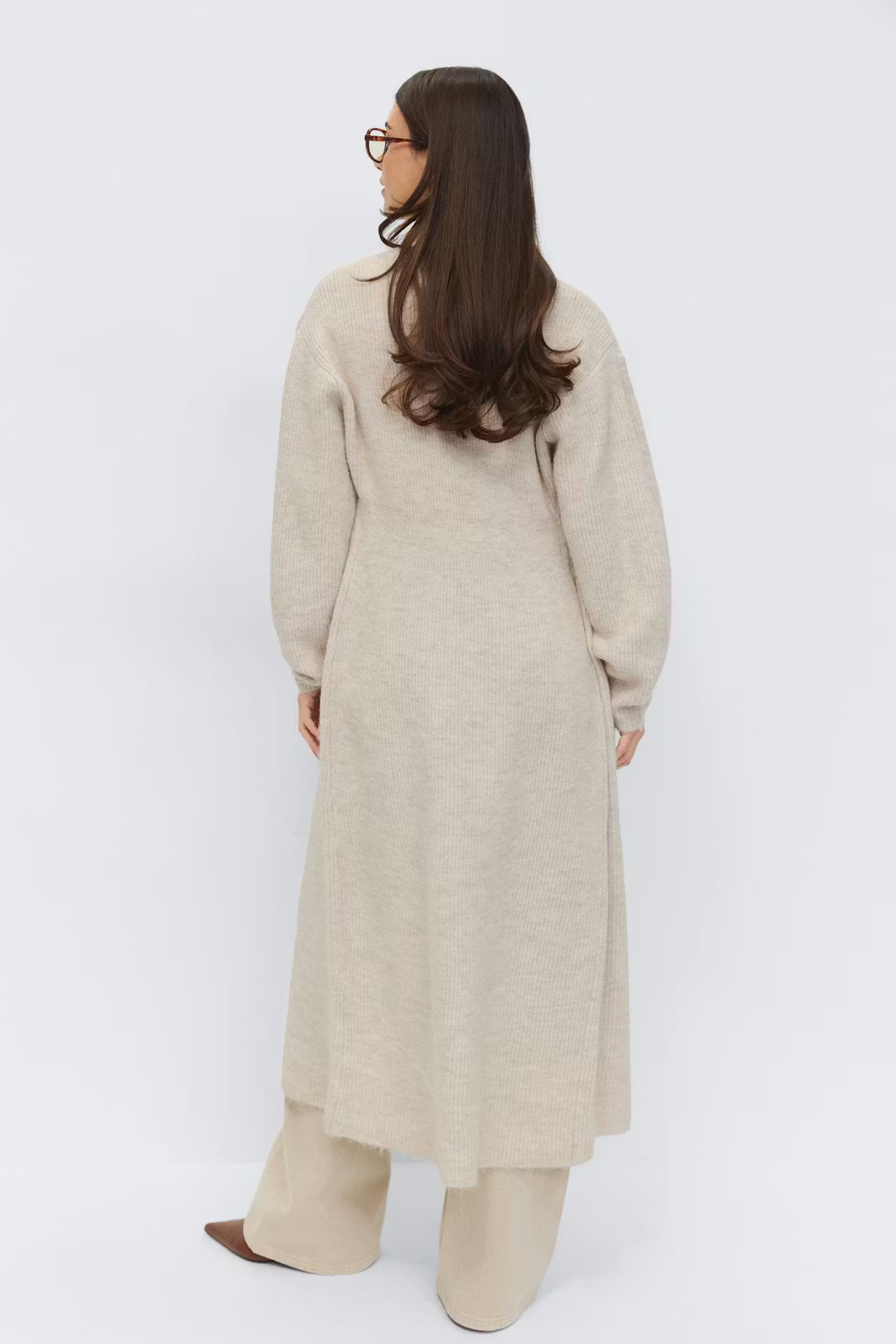 Shaped Knitted Cardigan Dress