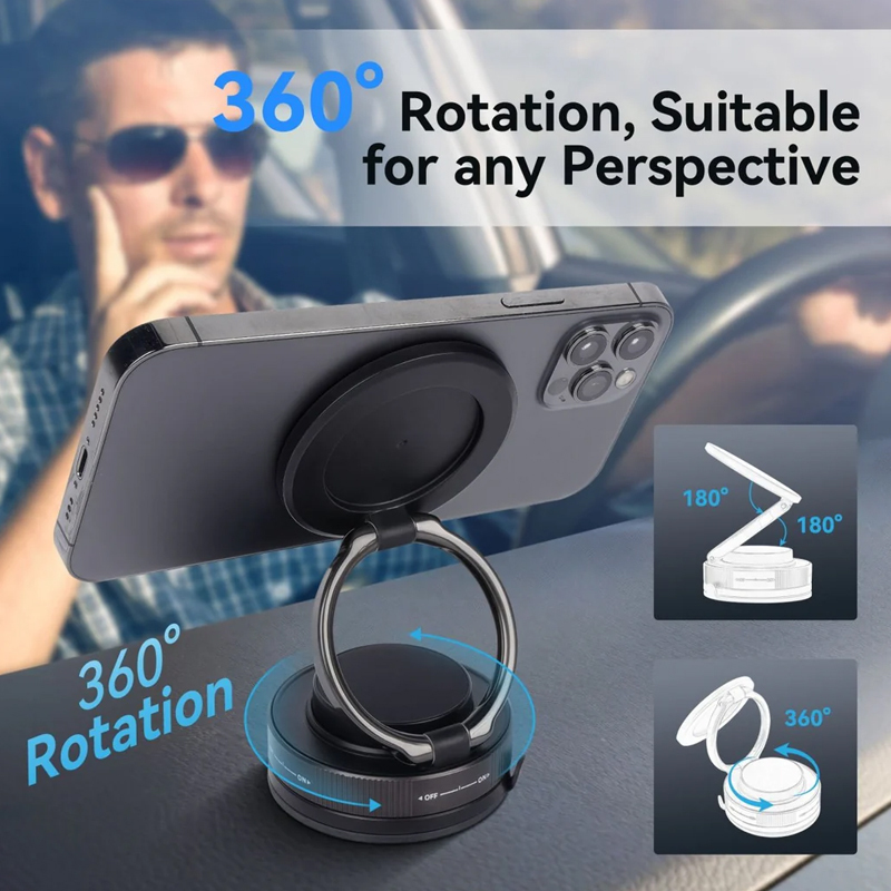 Mechrig Magsafe Suction Cup Magnetic 360° Rotation Ultra Stable Phone Holder