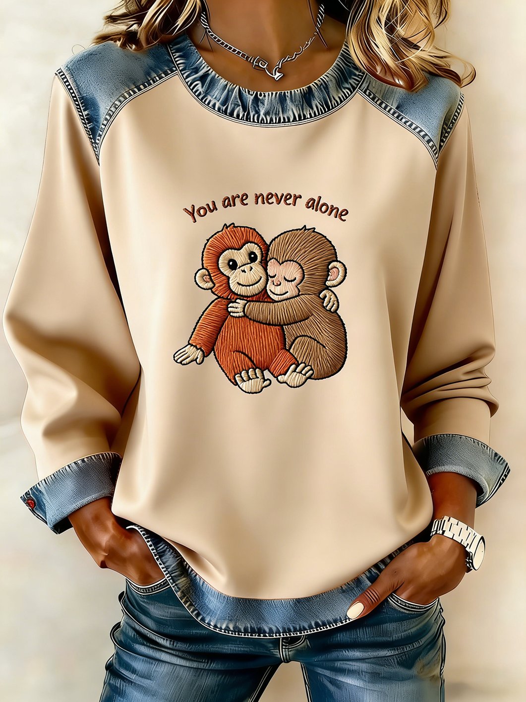 Women's Mental Health Punch Monkey Print Top