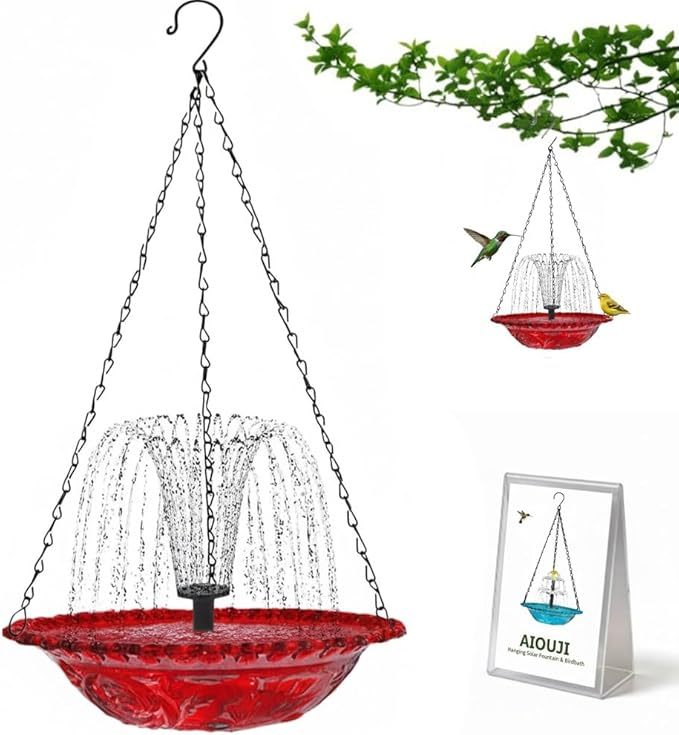 🐦⛲Solar Cascade Hanging Bird Bath Fountain
