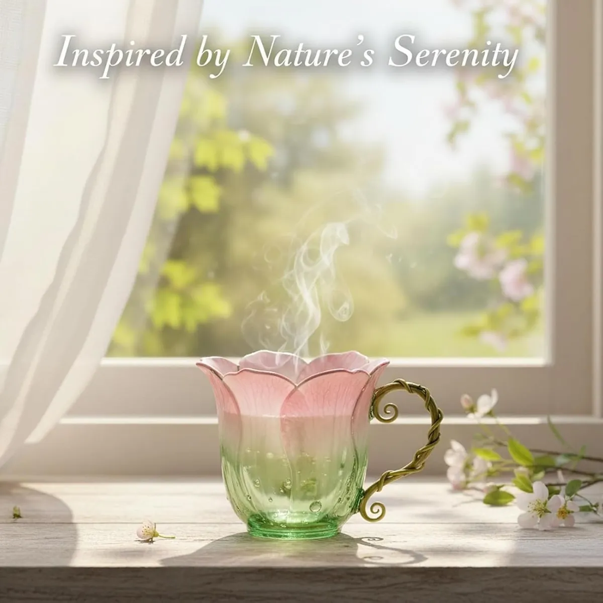 Handcrafted Petal Cup with Vine Handle