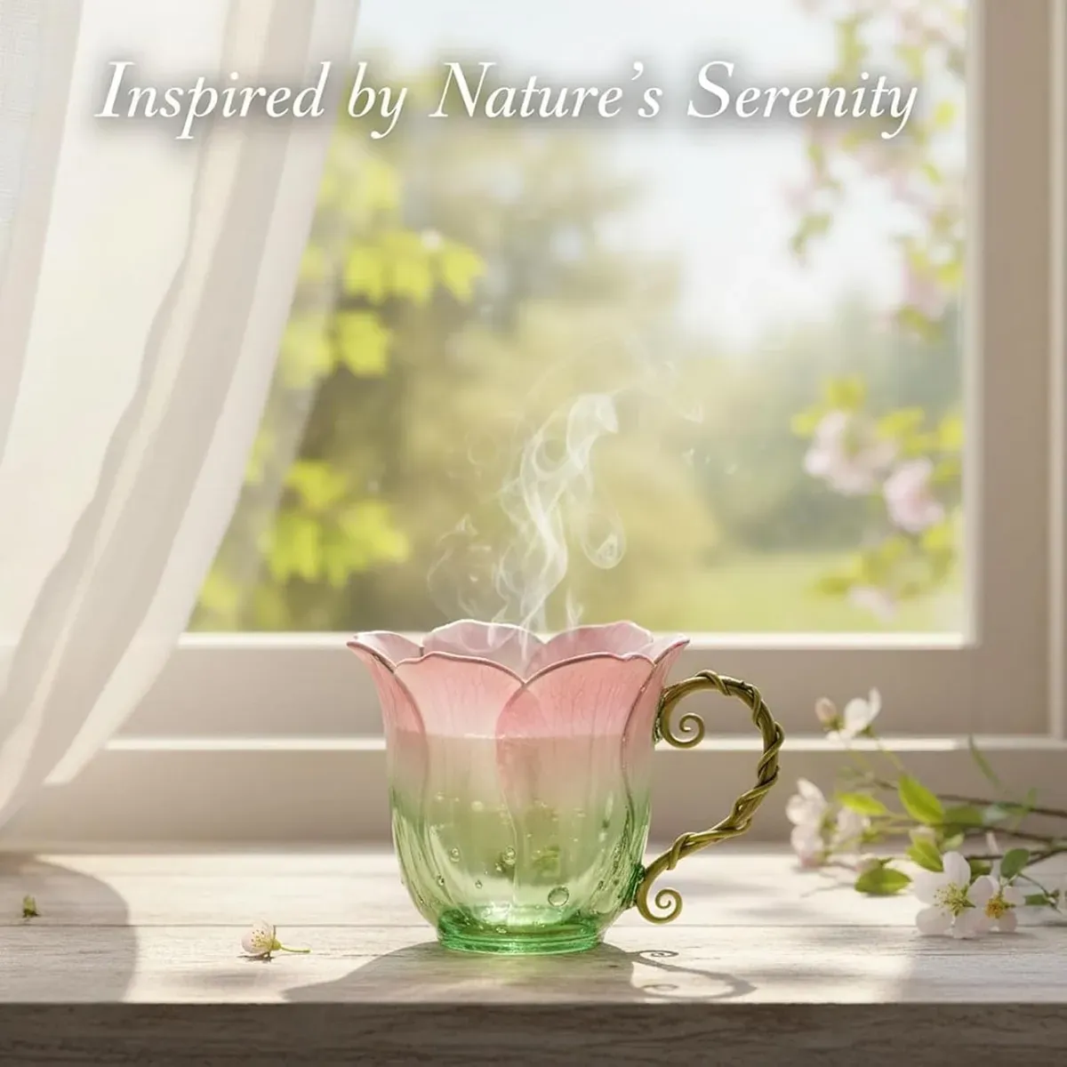 Handcrafted Petal Cup with Vine Handle