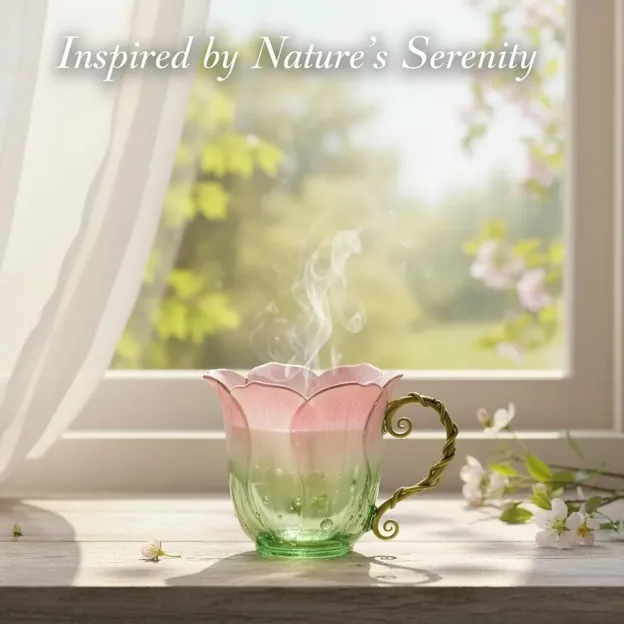 Handcrafted Petal Cup with Vine Handle