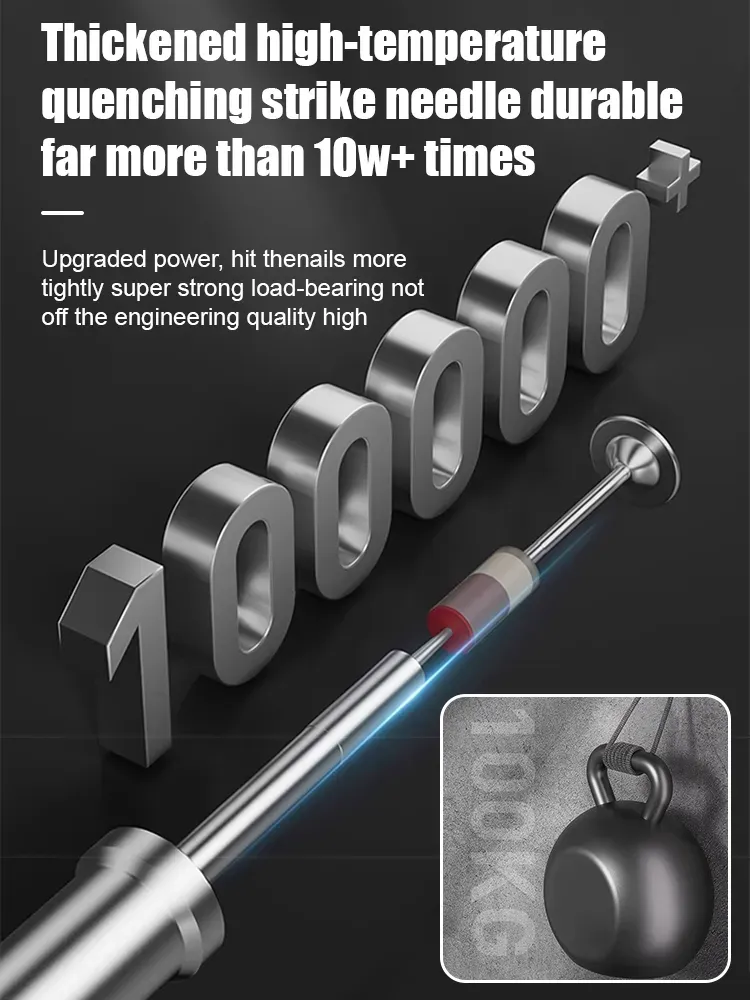 Concrete Nail Gun Kit with 100pcs Nails 5 Speed Adjustable Mini Manual Nail Gun Woodworking Decoration Nailer Gun Nail Gun for Concrete Built-in Air Nailer for Red Brick Walls Concrete Walls