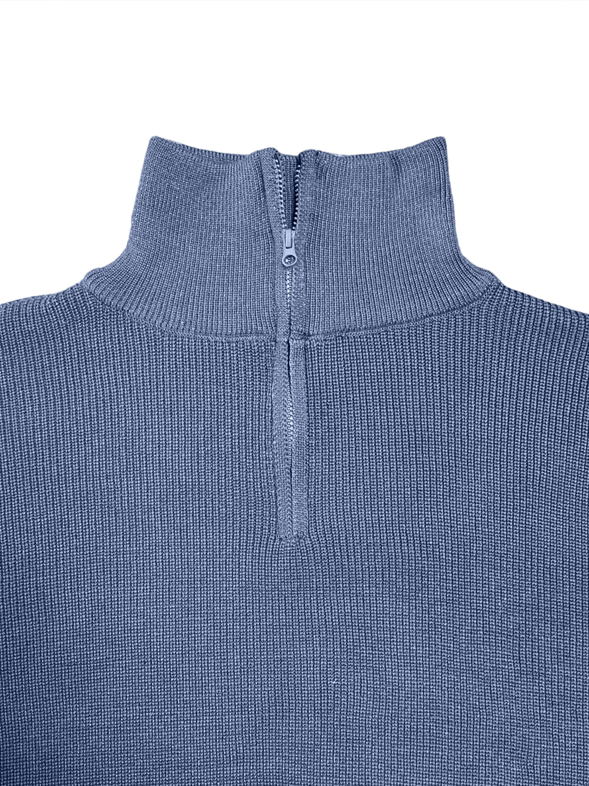 Men's Simple Zipper Turtleneck Casual Knitted Sweater Christmas and New Year Sweater