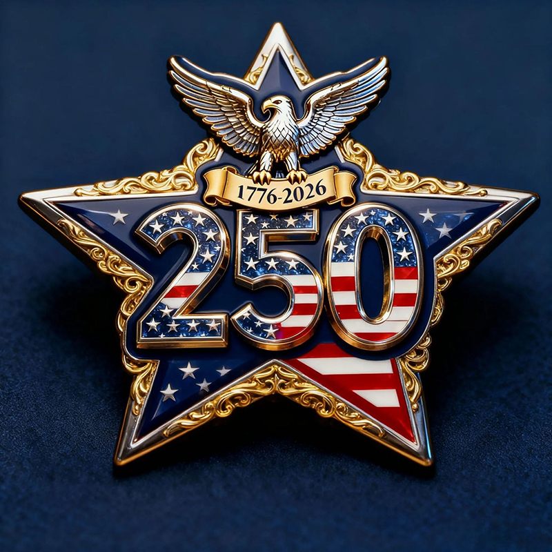 us 250th Anniversary Commemorative Brooch