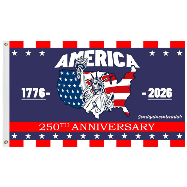250th Anniversary USA Flag, 1776-2026 Commemorative America Flag 250 Years Decor with Patriotic Eagle
