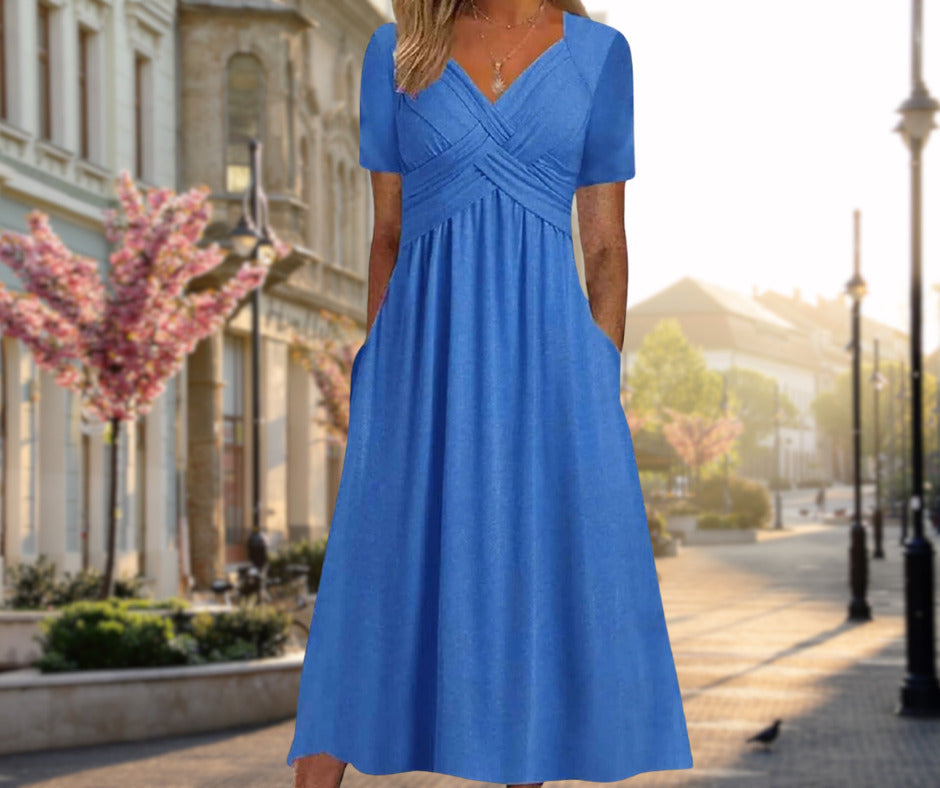 Elegant Midi Dress with Figure-Flattering Shape