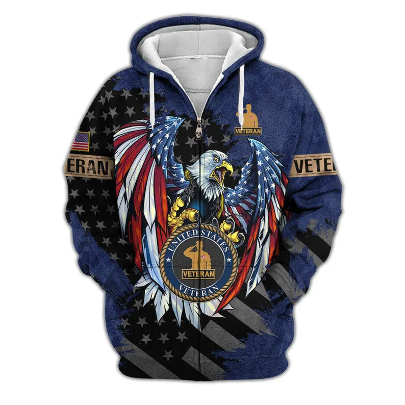 😊Premium US Veterans Zip Hoodie, Gifts For US Veterans, Veterans Day.