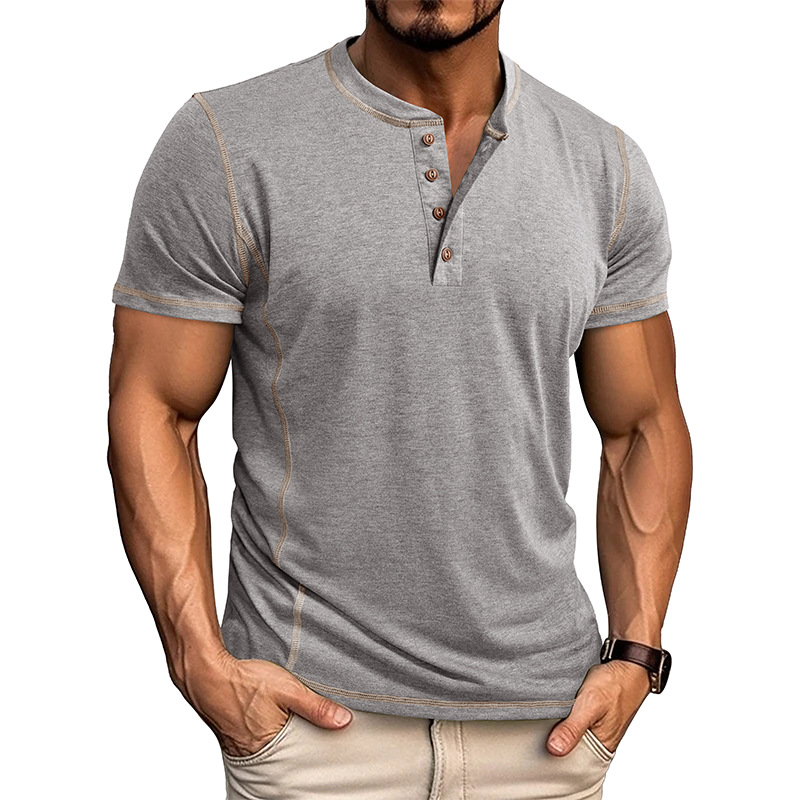 Men's Henley Shirtsfor Men Short Sleeve Casual Button Cotton Henley T-Shirt