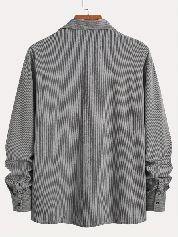 Men's Retro Classic Casual Corduroy Double-pocket Long-sleeved Shirt