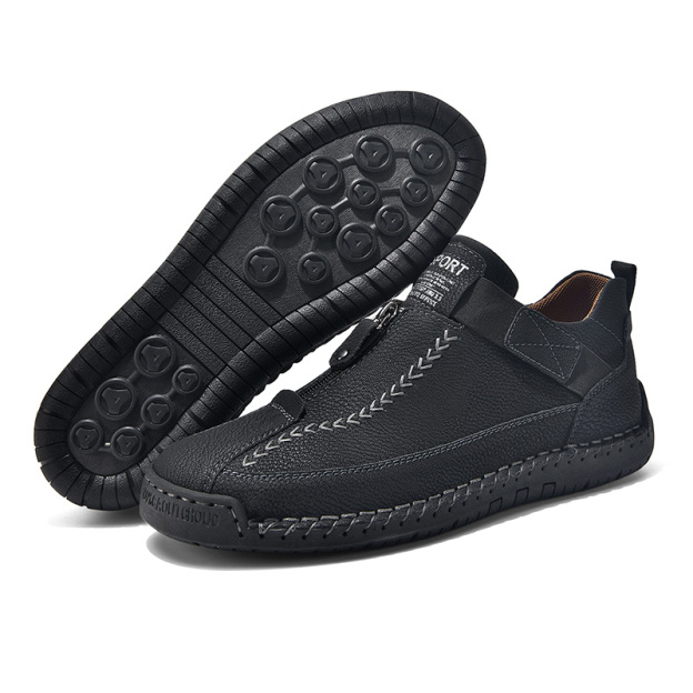 ⏰Limited Time Sale 70% OFF - Men's Premium Leather Slip-On Boots – Ideal Gift for Dad, Husband or Friend | Wide Toe, Arch Support, Waterproof, Pressure Relief, Non-Slip