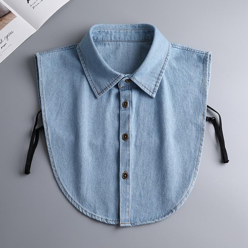Denim False Collar – The Ultimate Layering Essential for Women 👕✨