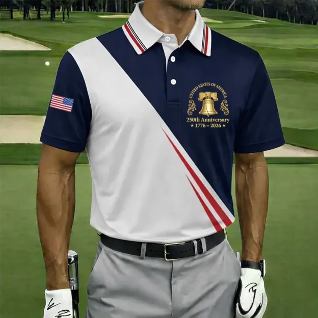 Flash Sale – Up to 50% Off--US 250th Anniversary Print Men's Polo Shirt