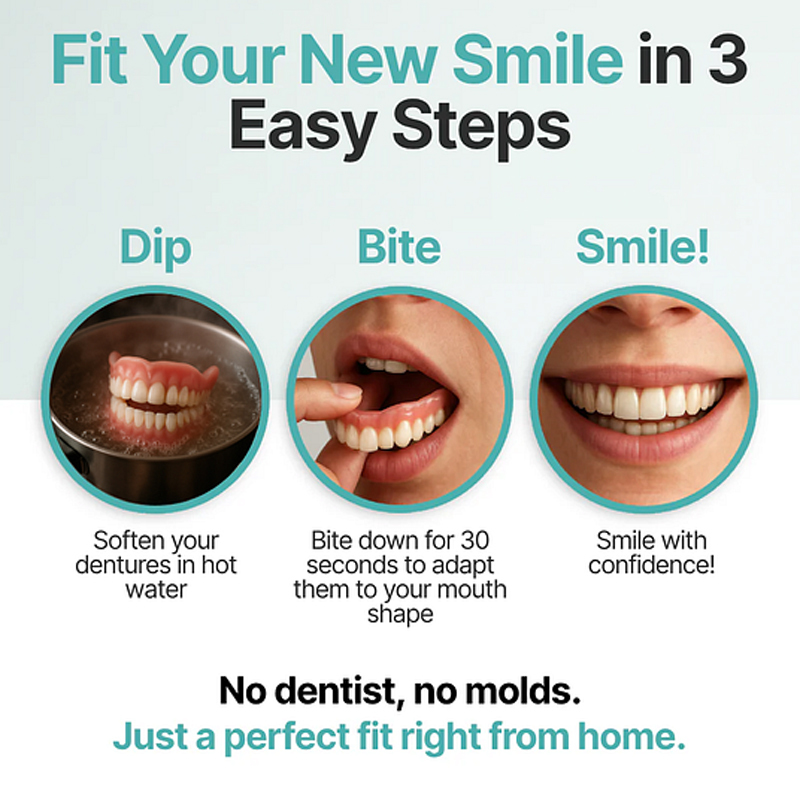 🔥Ends Today: 70% OFF! 🦷Custom-Fit Full Functional DenturesMake you more confident