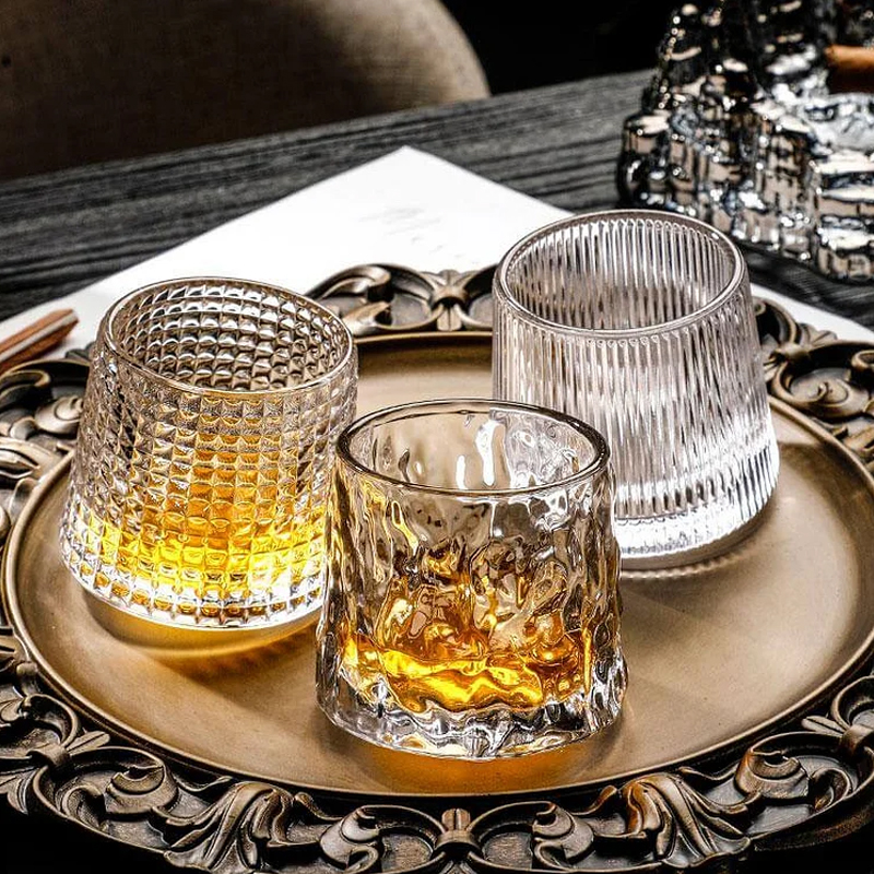 Spinning Tumbler Crystal Glass-bar Wine Whiskey Beer Glass