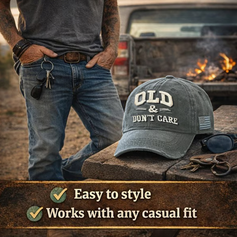 🧢 2026 New Year Hot Sale | Vintage Distressed “OLD & DON’T CARE” Cap