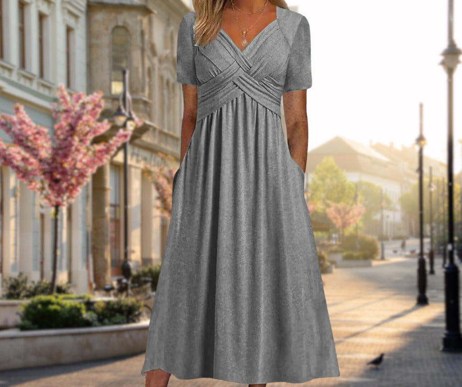 Elegant Midi Dress with Figure-Flattering Shape