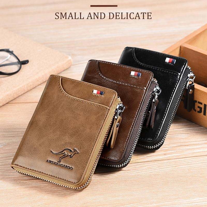 🏆🎁Men Wallet Zipper  Purse ( RFID PROTECTED )