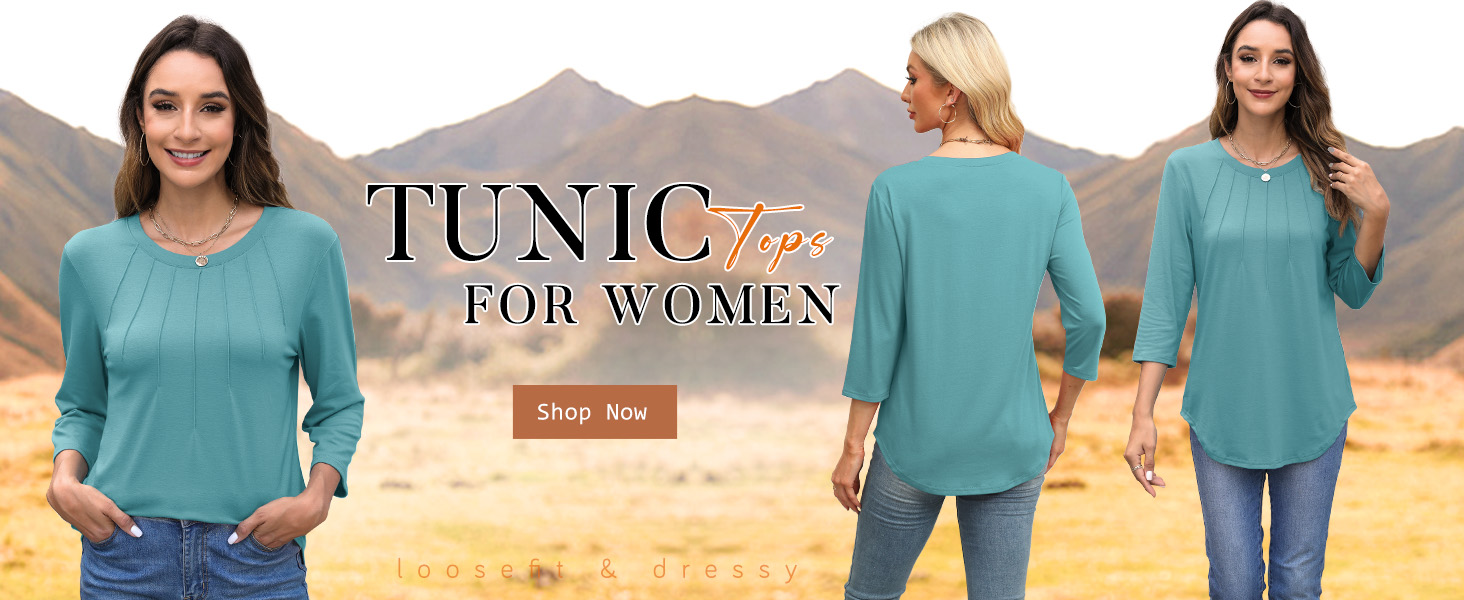 3/4 sleeve tops for women