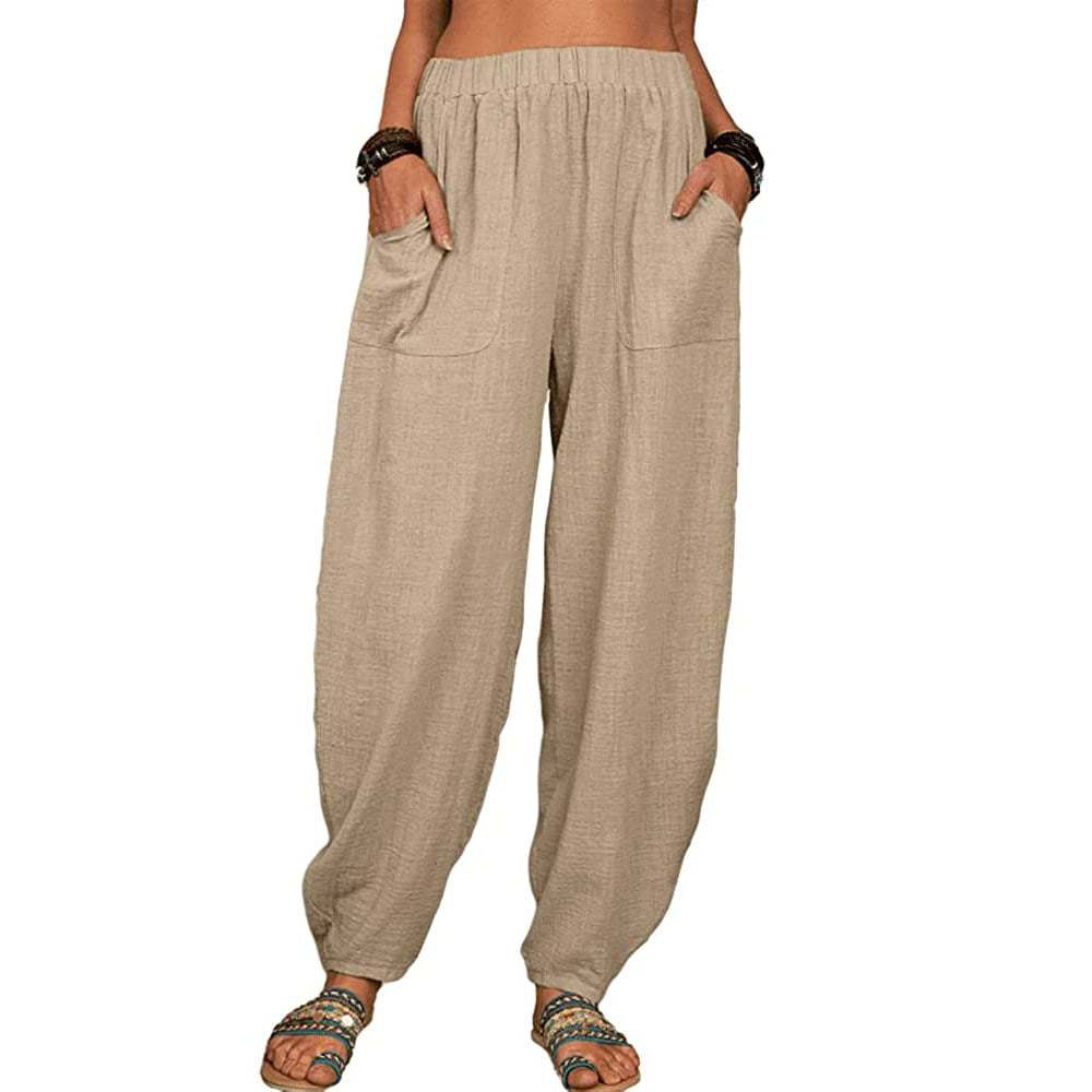 Loose cotton linen casual harem pants