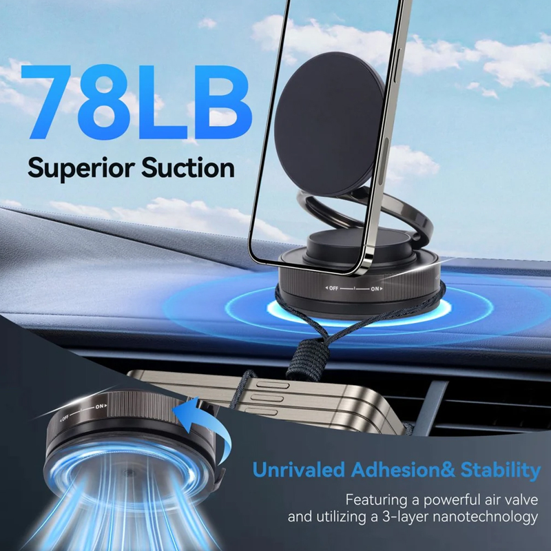 Mechrig Magsafe Suction Cup Magnetic 360° Rotation Ultra Stable Phone Holder