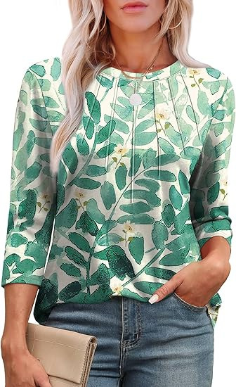 2025 round neck pleated shirt