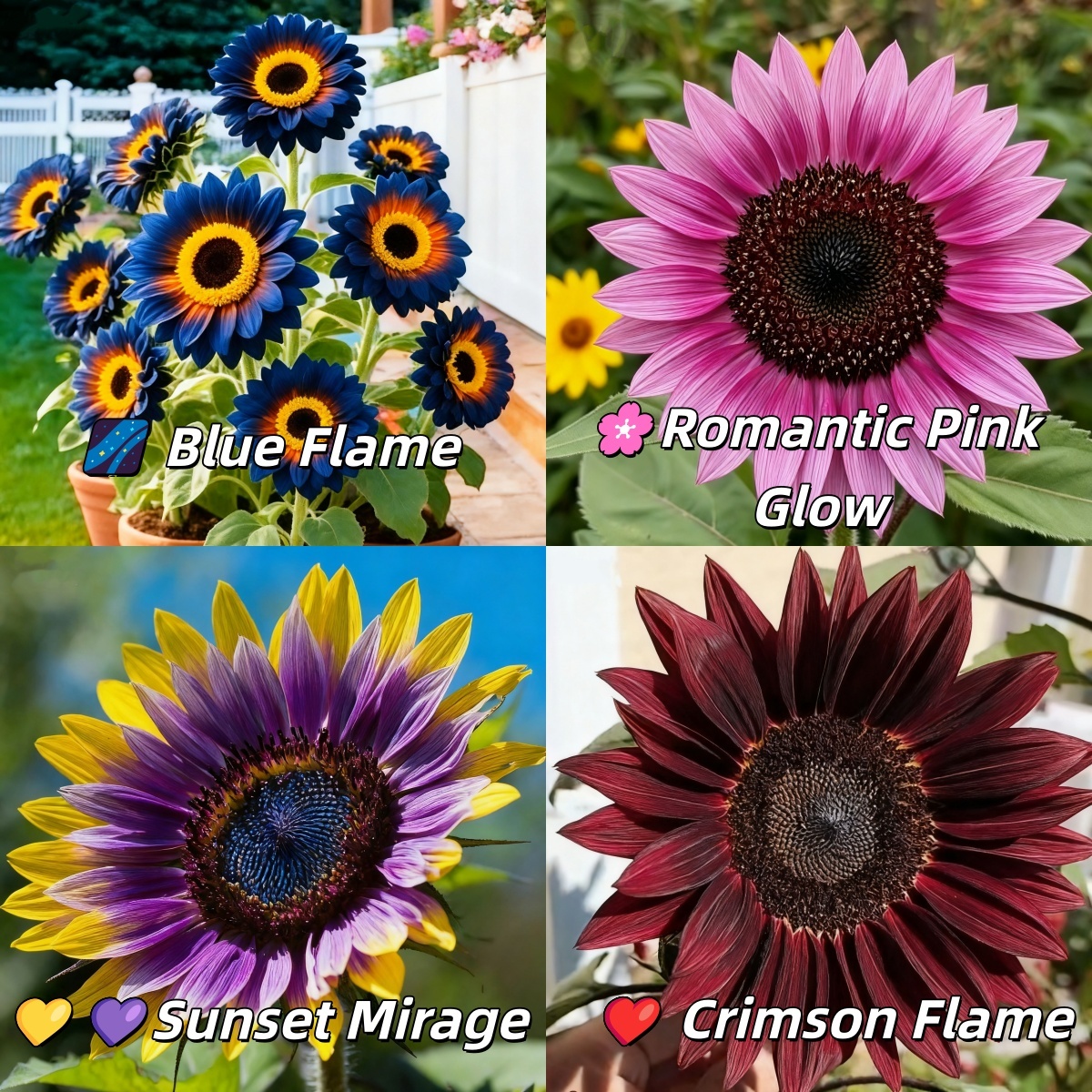 🌌🔥 Blue Flame Sunflower Seeds – The Rarest Sunflower You'll Ever Grow! 🌻