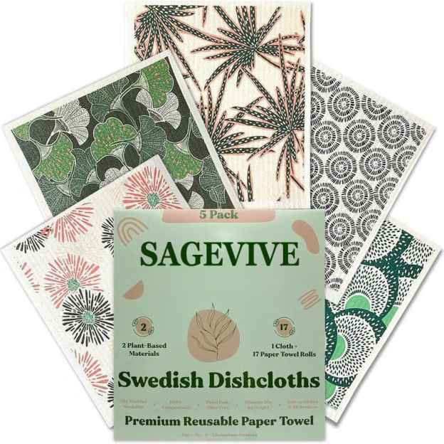 Swedish Dishcloths for Kitchen & Cleaning | 5 Pack