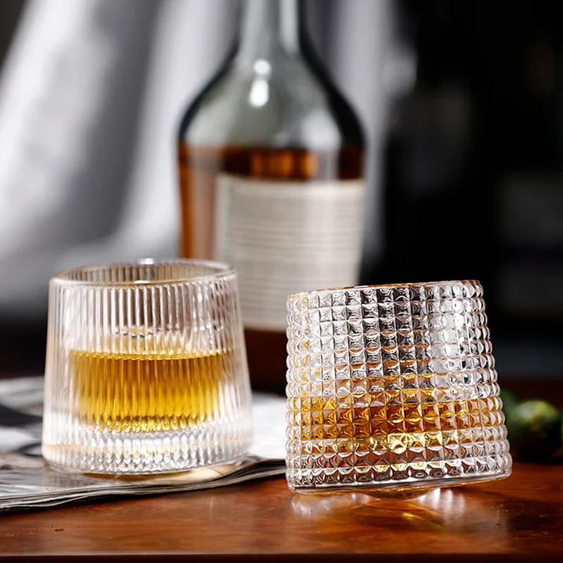 Spinning Tumbler Crystal Glass-bar Wine Whiskey Beer Glass
