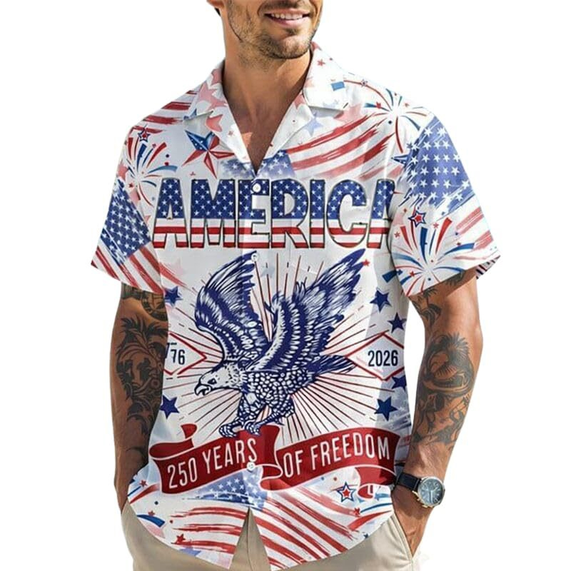 USA 250 Anniversary Eagle 1776-2026 Hawaii Shirt