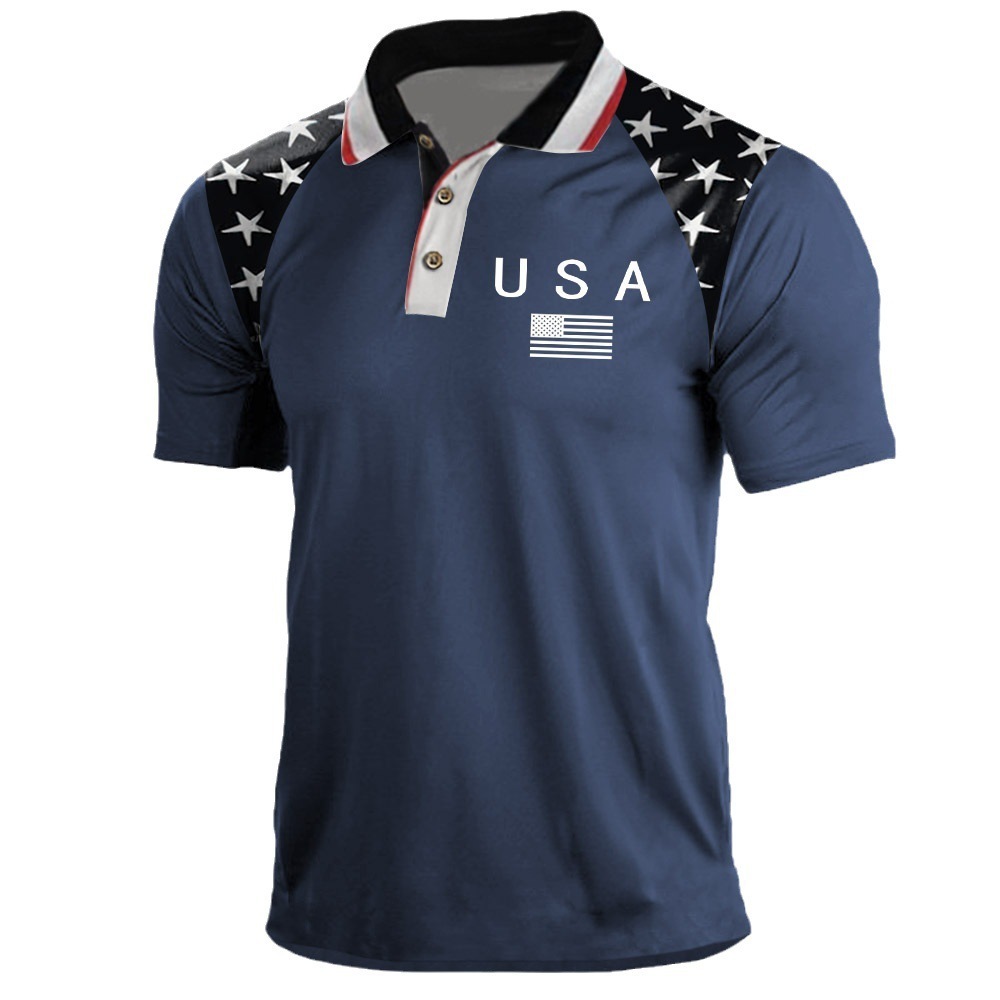 ⚡US 250th Anniversary Print Men's Polo Shirt