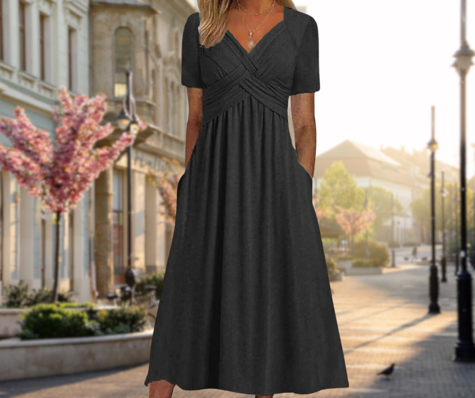 Elegant Midi Dress with Figure-Flattering Shape