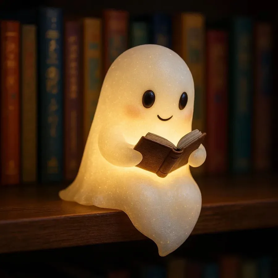 🔥Halloween Pre-sale🎃👻Cute Ghost Reading Book Lamp