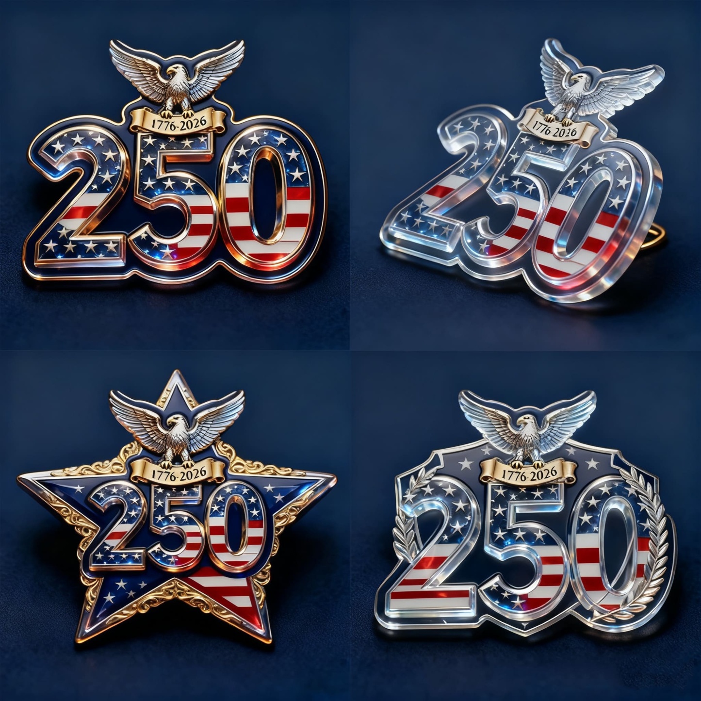 us 250th Anniversary Commemorative Brooch