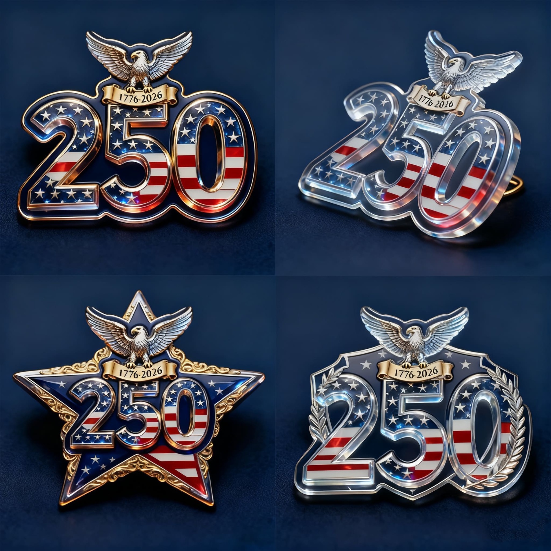 us 250th Anniversary Commemorative Brooch