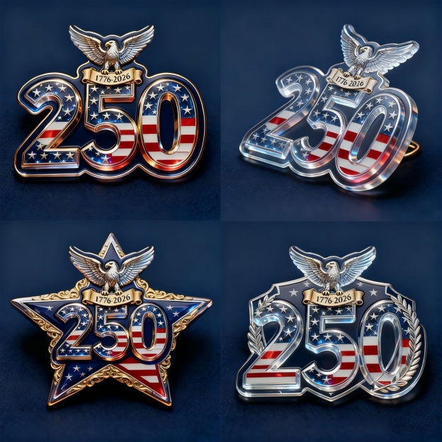 us 250th Anniversary Commemorative Brooch