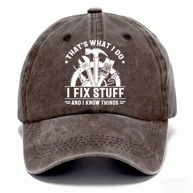 Handyman Motto Cap – I Fix Stuff & I Know Things