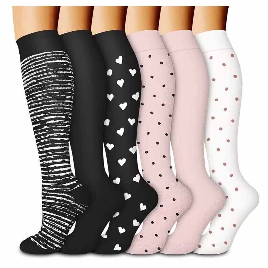Vinous Compression Elastic Zipper Stockings