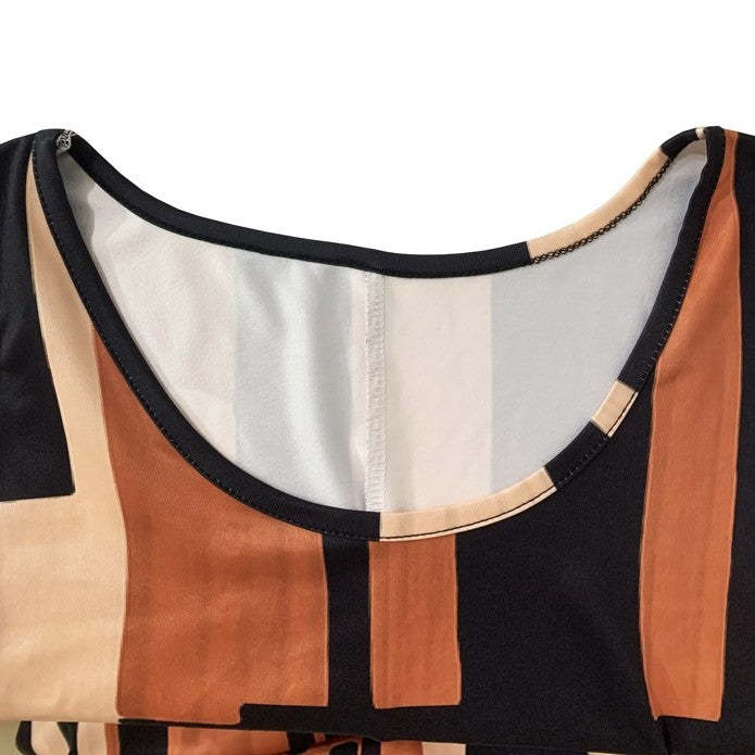 Anya Geometric Pattern Sleeveless Summer Midi Dress