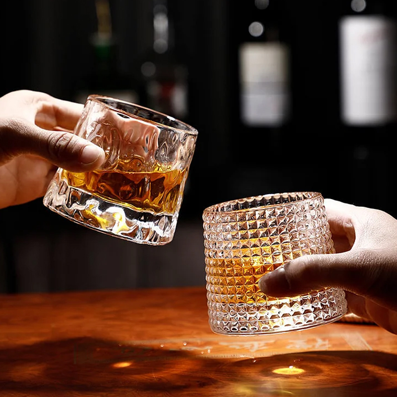 Spinning Tumbler Crystal Glass-bar Wine Whiskey Beer Glass