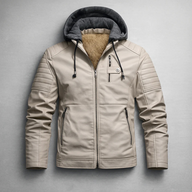 Rexton Hooded Leather Jacket - FREE SHIPPING