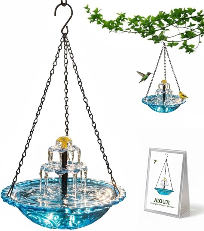 🐦⛲Solar Cascade Hanging Bird Bath Fountain