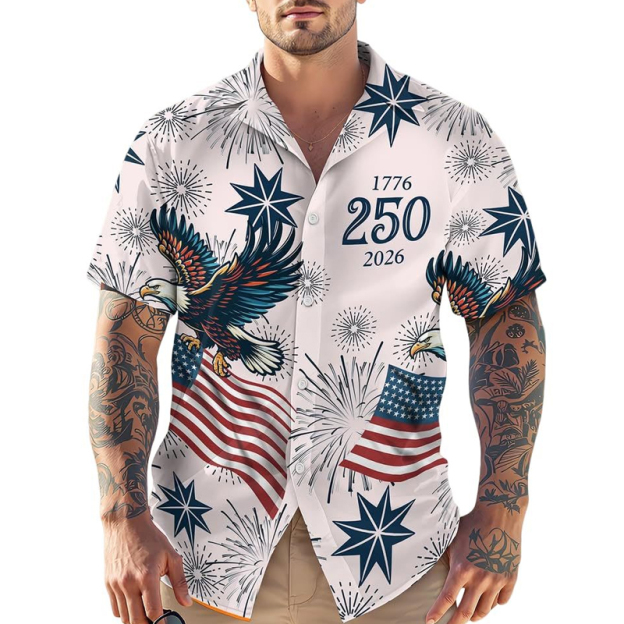USA 250 Anniversary Eagle 1776-2026 Hawaii Shirt