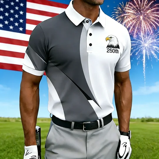 Flash Sale – Up to 50% Off--US 250th Anniversary Print Men's Polo Shirt