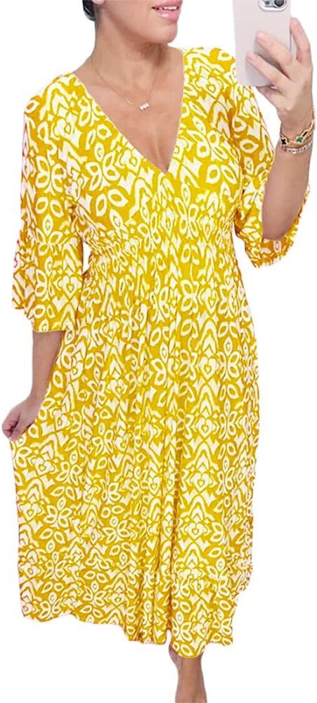 Bohemian Casual Print  Long Dress