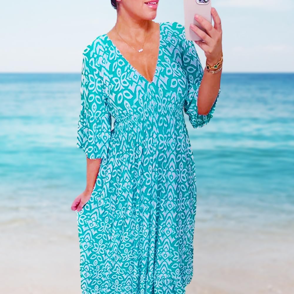 Bohemian Casual Print  Long Dress