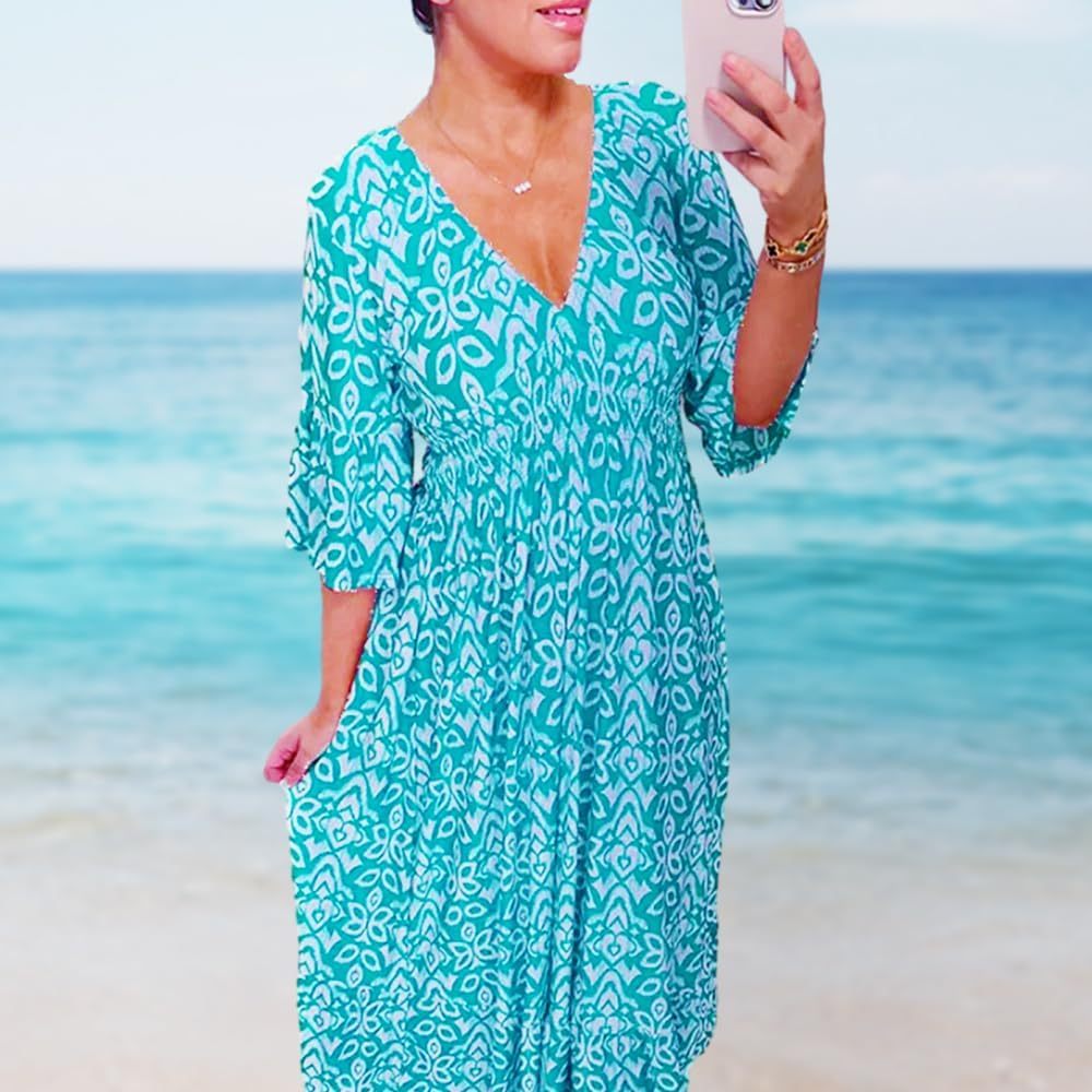 Bohemian Casual Print  Long Dress