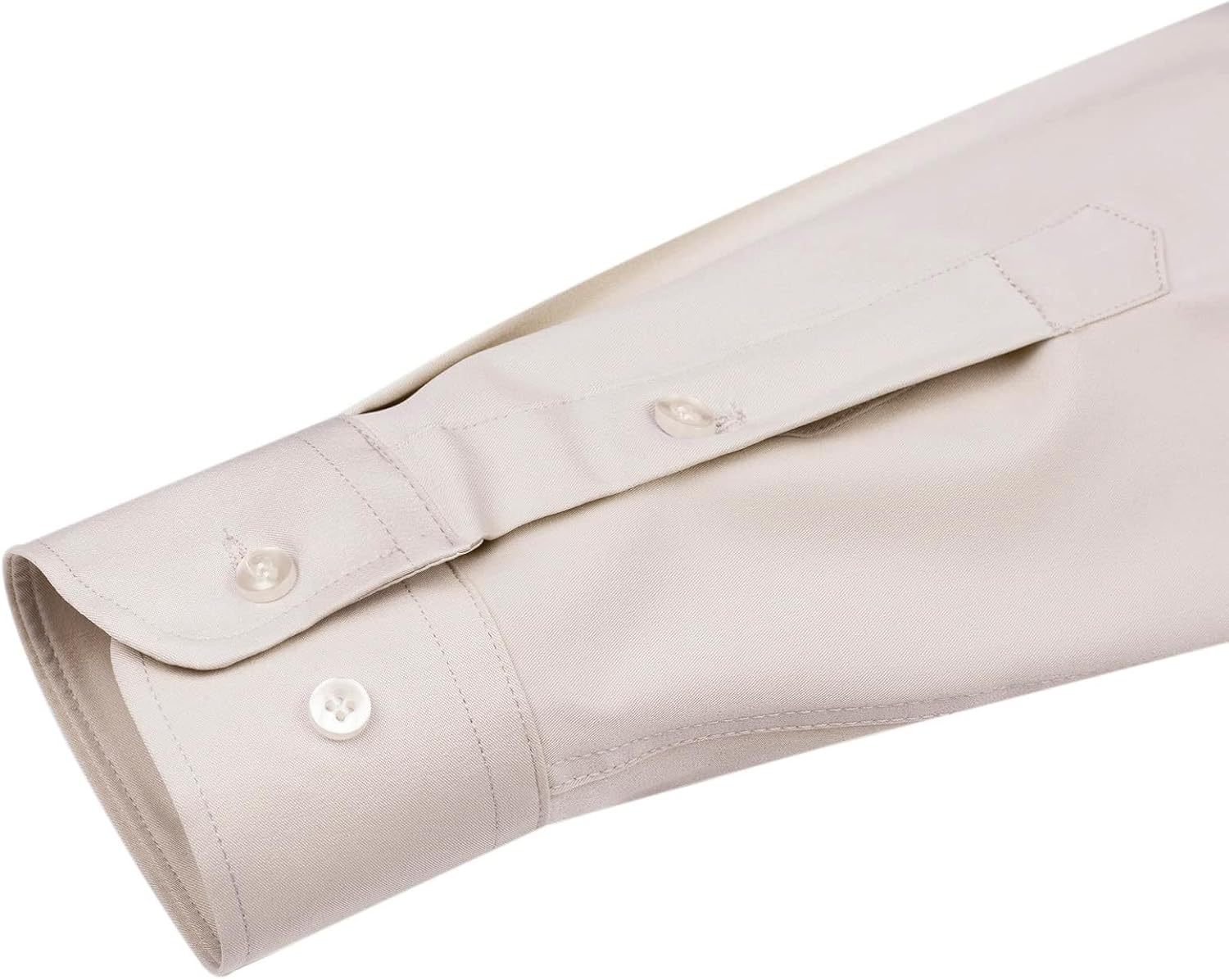 J.VER Men's Dress Shirts Solid Long Sleeve Stretch Wrinkle-Free Formal Shirt Business Casual Button Down Shirts